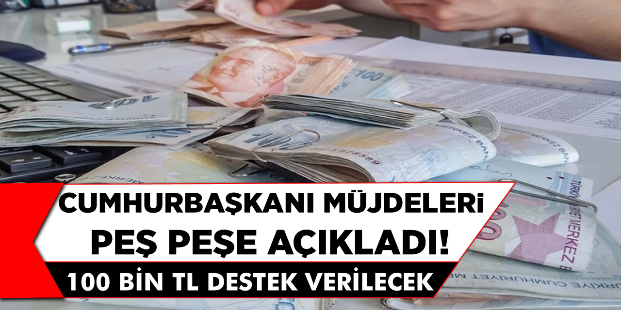 Cumhurbaşkanı Müjdeleri Peş Peşe Açıkladı! 100 Bin TL Destek Verilecek...