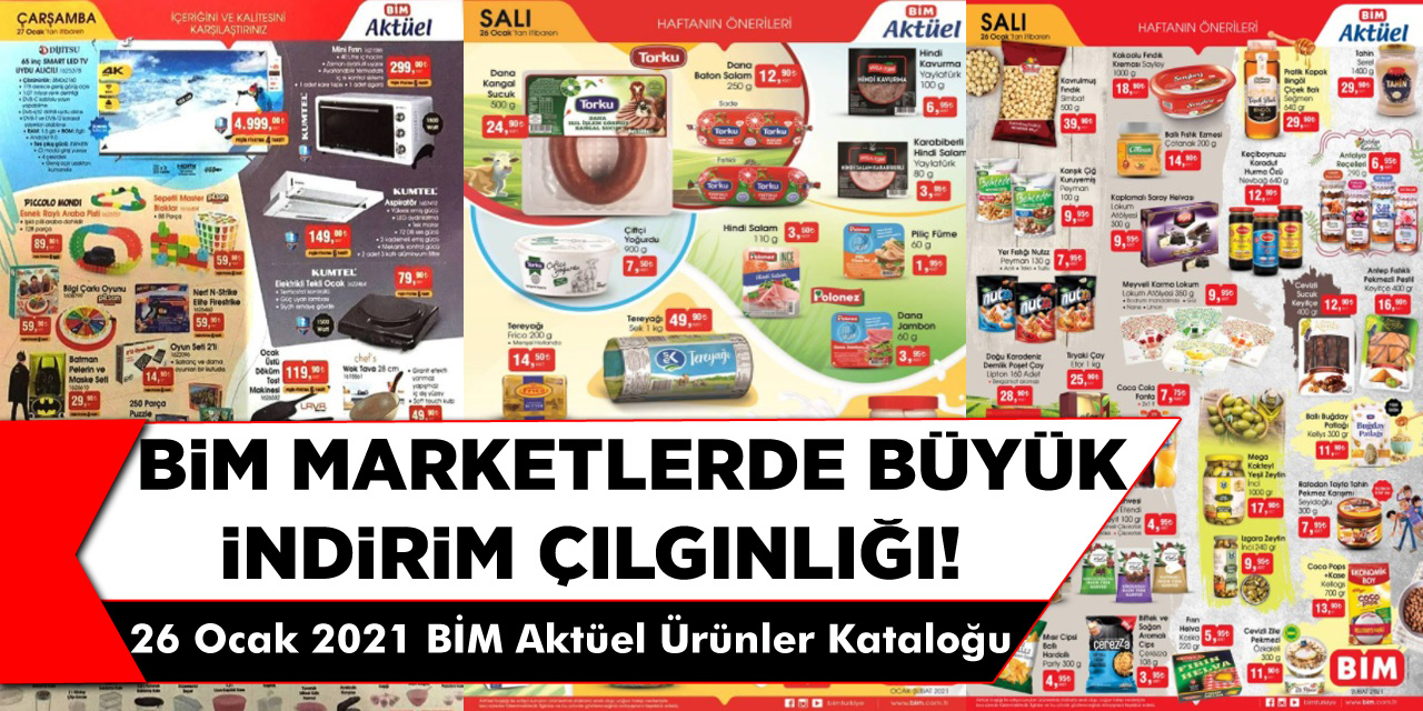 BİM'de Büyük İndirim Çılgınlığı Başlıyor! 26 Ocak 2021 BİM Aktüel Ürünler Kataloğunda Hangi Ürünler Var..!