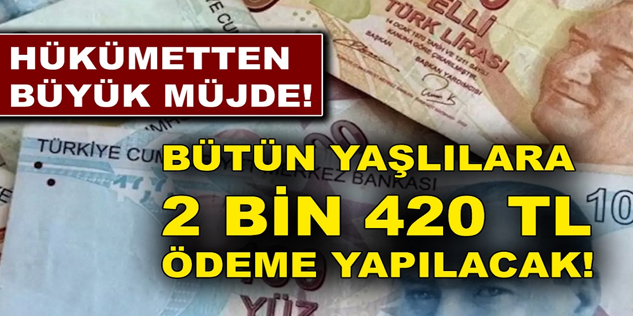 Hükümetten Yaşlılara Büyük Müjde! Bütün Yaşlılara 2 Bin 420 TL Ödeme Yapılacak! Devletten 6 Destek Birden Geliyor!