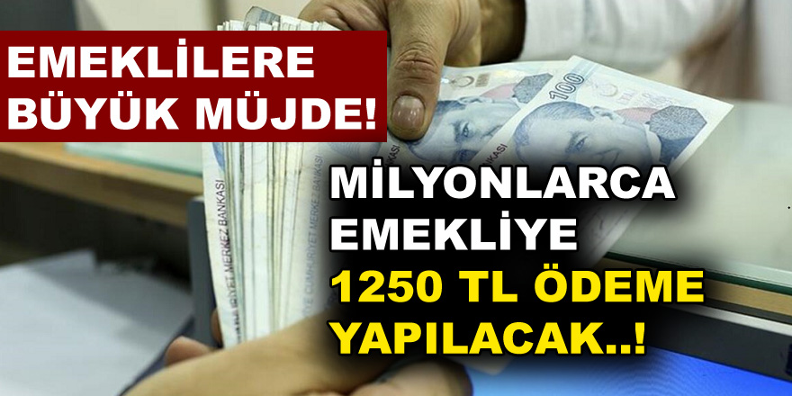 Emekliye Müjde! Başvuru Yapanlar Anında 1250 TL Ödeme Yapılacak!