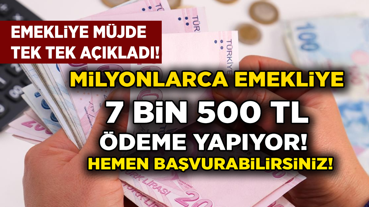 Sabah saatlerinde emekliye 7 bin 500 tl ödeme müjdesi geldi! Hemen başvuru yapın paranız hesabınıza yatsın...
