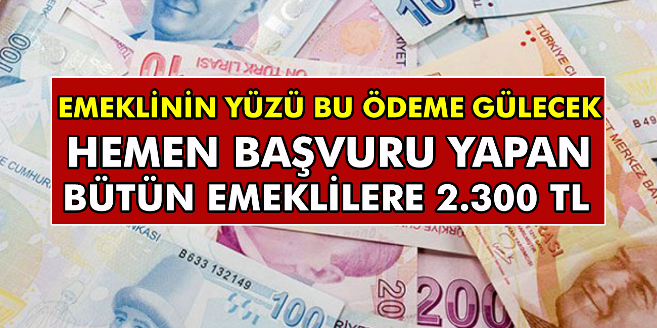 Emekliyi mutlu edecek ödeme açıklandı! Başvuran bütün emeklilere 2 bin 300 TL anında ödemem yapılacak...