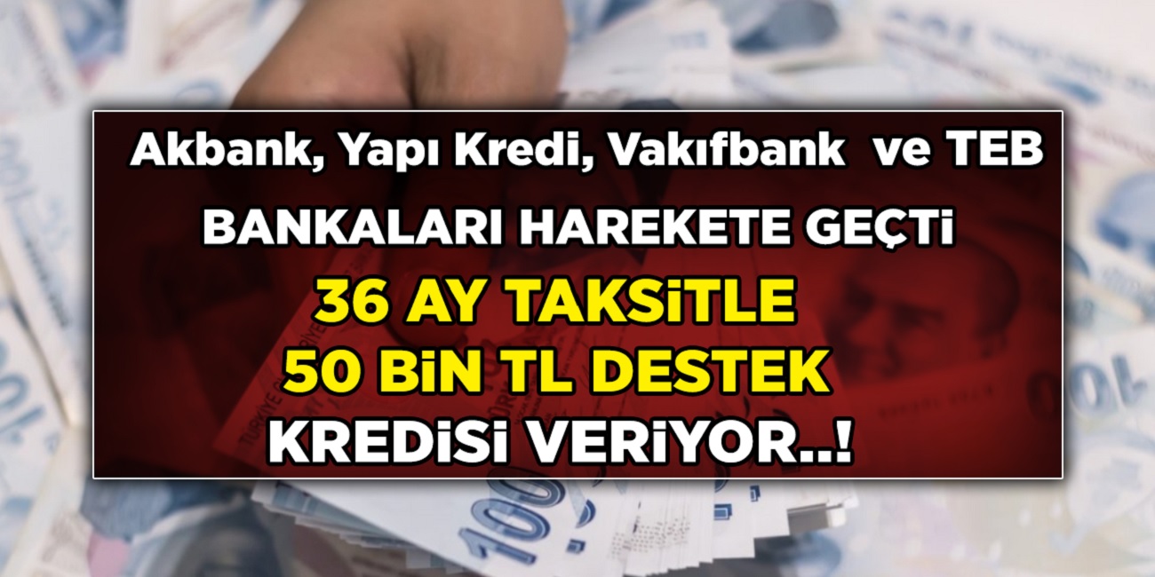 4 Banka resmen yarışa girdi! 50 Bin TL anında kredi desteği veriyor! Başvuran herkes cebi para dolu çıktı...