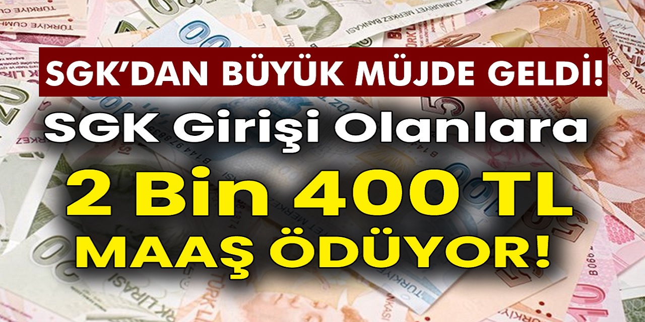 SGK'dan muhteşem haber geldi! Artık 2 bin 400 TL maaşla erken emekli olabileceksiniz! Hemen başvuru yapın maaşa bağlanın...