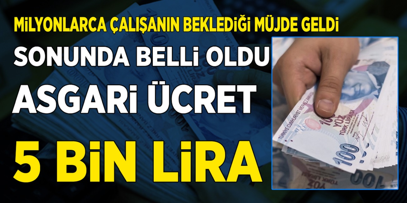 Son dakika bu sabah asgari ücret ile ilgili açıklama geldi! 2022 Asgari ücret 5.000 lira...