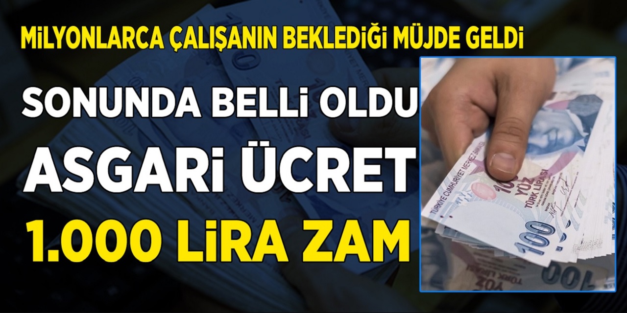 Asgari ücretli çalışanın beklediği haber geldi! Asgari ücrete 1000 TL müjdesi geldi...