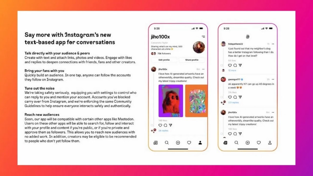 Instagram, Haziran 2023'e Kadar Twitter'a Rakip Olmak İçin Metin Tabanlı Uygulama Yayınlayabilir