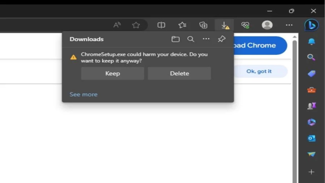 Microsoft Edge, Chrome kurulumunu yanlışlıkla kötü amaçlı yazılım olarak işaretliyor